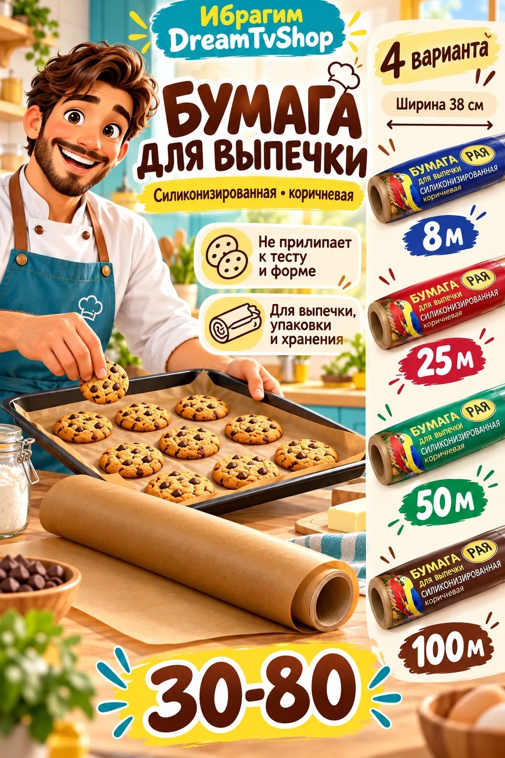Бумага для выпечки с силиконовым покрытием — фото 1