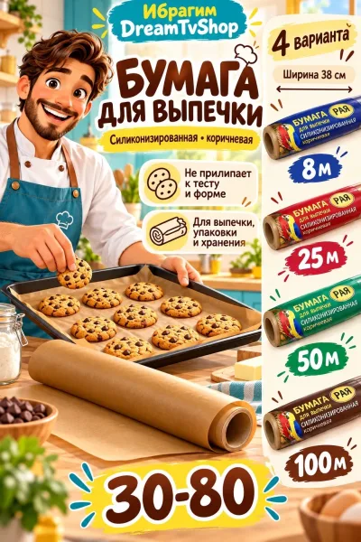 Бумага для выпечки с силиконовым покрытием — фото 1
