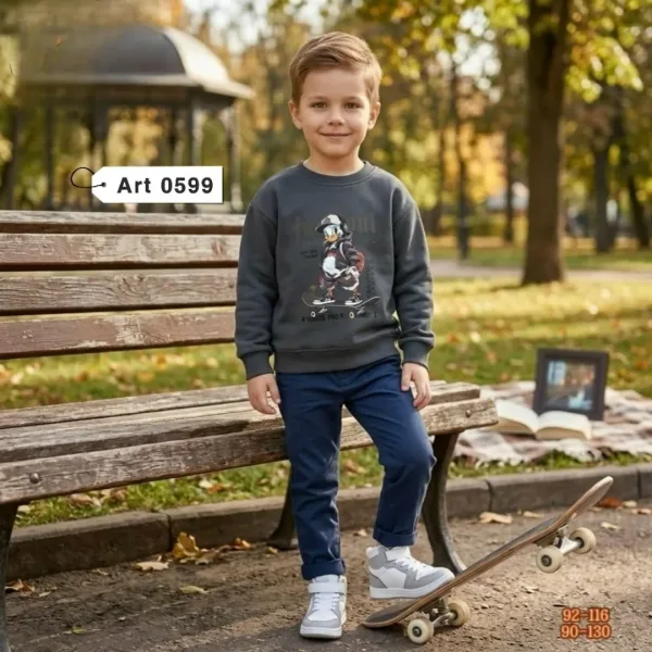 Кофта из хлопка с начесом, подходит для повседневного ношения — фото 2