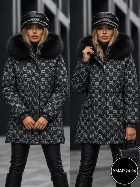 Тёплая женская куртка свободного кроя с меховым подкладом — фото 4