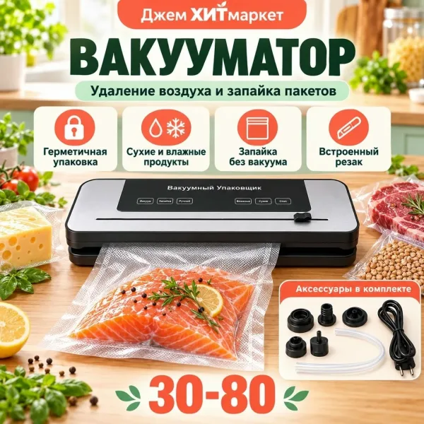 Удаляет воздух из пакетов для герметичной упаковки мяса — фото 1