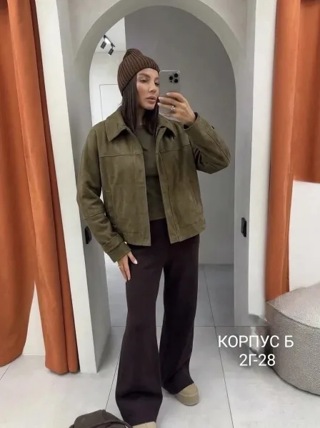 Бомбер ZARA замшевый — фото 3
