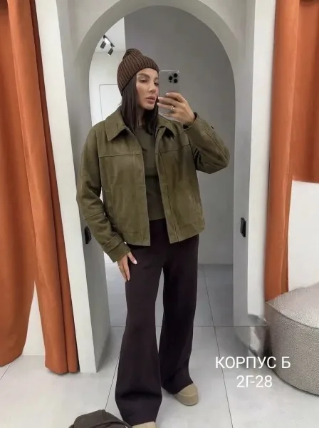 Бомбер ZARA замшевый — фото 6