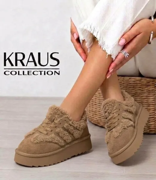 Туфли из натуральной замши с натуральной шерстью — фото 3