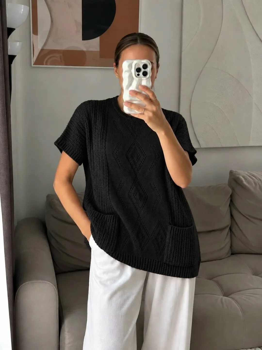 Кофточка Oversize из вязки — фото 2