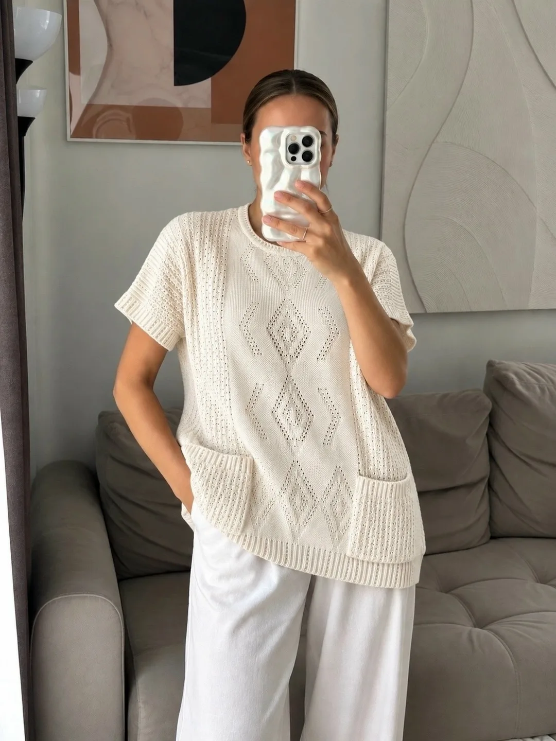 Кофточка Oversize из вязки — фото 2