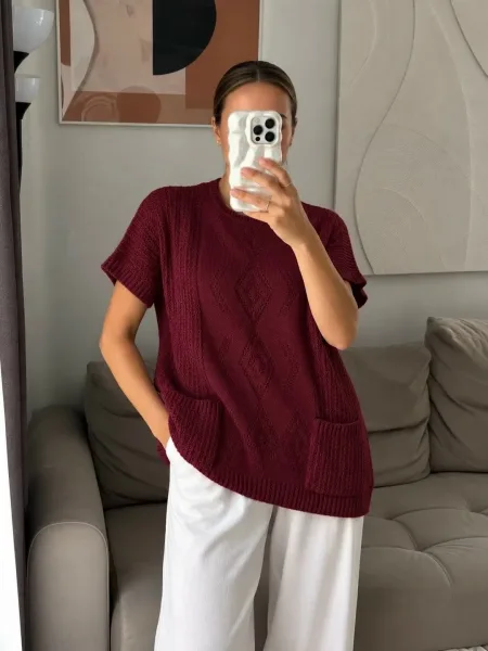 Кофточка Oversize из вязки — фото 5