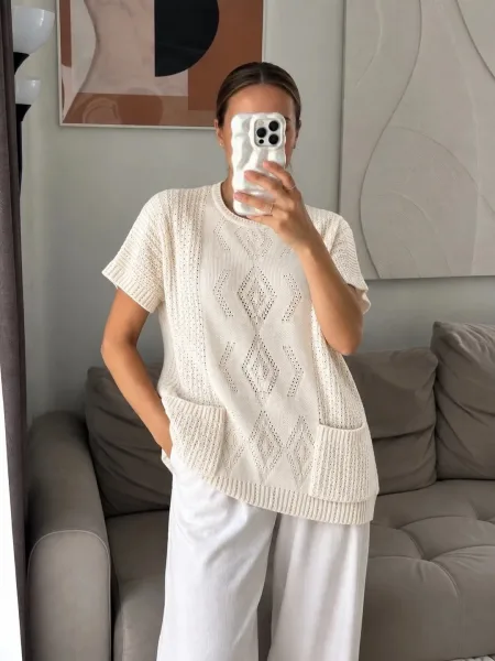 Кофточка Oversize из вязки — фото 6