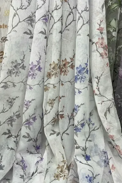 Тюль лён печать