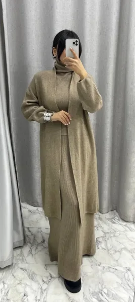 Супер тройка юбка+майка+кардиган из материала Brunello — фото 3