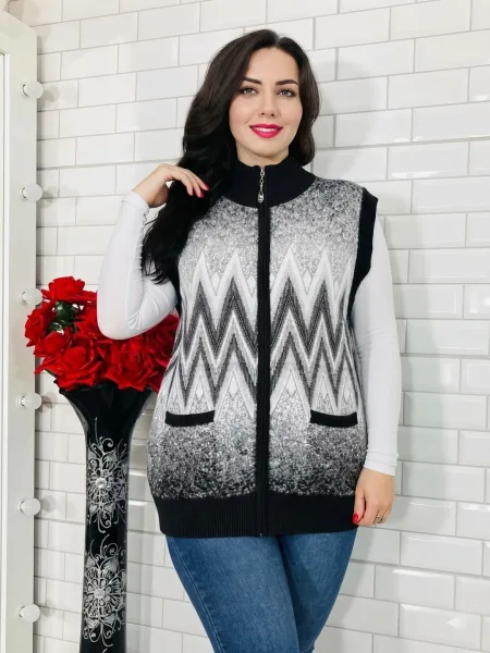 Жилет из смесовой ткани с добавлением кашемира и ангоры — фото 5