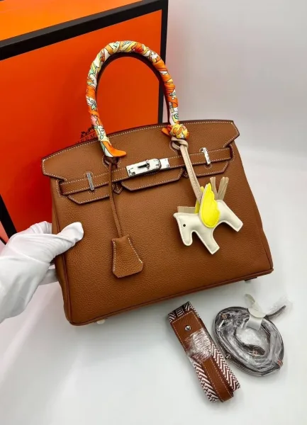 Сумка из натуральной кожи HERMES — фото 9