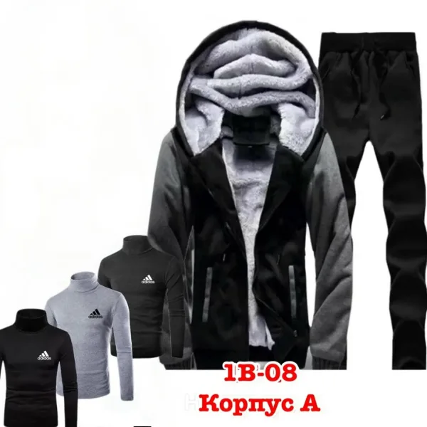 Набор, тёплый кофта полный мехом, штаны и 3 водолазка с флис начёсом, кочесво бомба — фото 2