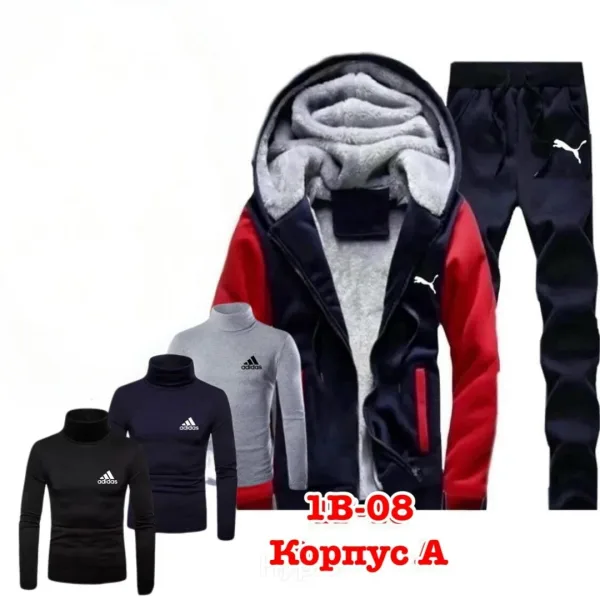Набор, тёплый кофта полный мехом, штаны и 3 водолазка с флис начёсом, кочесво бомба — фото 7