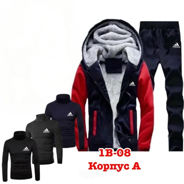 Набор, тёплый кофта полный мехом, штаны и 3 водолазка с флис начёсом, кочесво бомба — фото 17