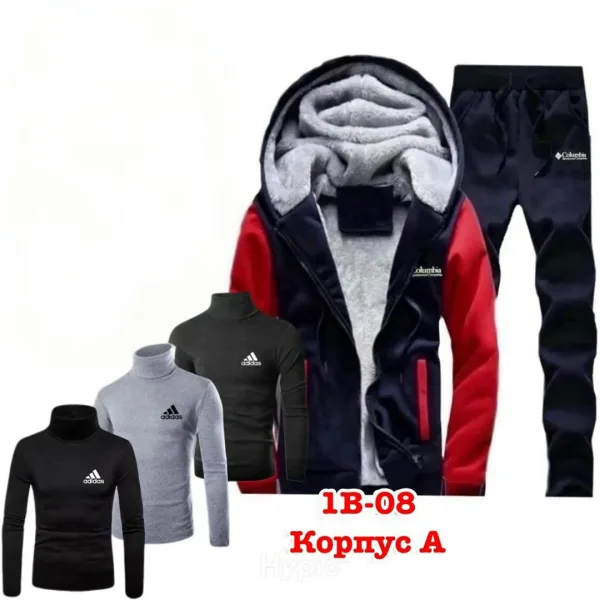 Набор, тёплый кофта полный мехом, штаны и 3 водолазка с флис начёсом, кочесво бомба — фото 10
