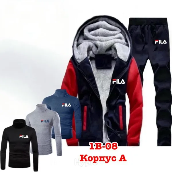 Набор, тёплый кофта полный мехом, штаны и 3 водолазка с флис начёсом, кочесво бомба — фото 18