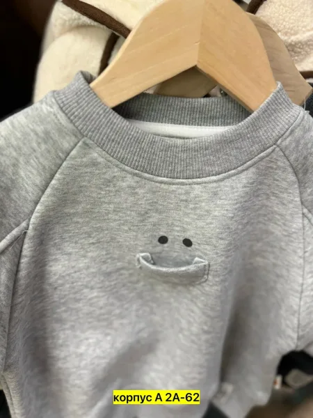 Кофта из хлопка с начесом, подходит для детей — фото 7