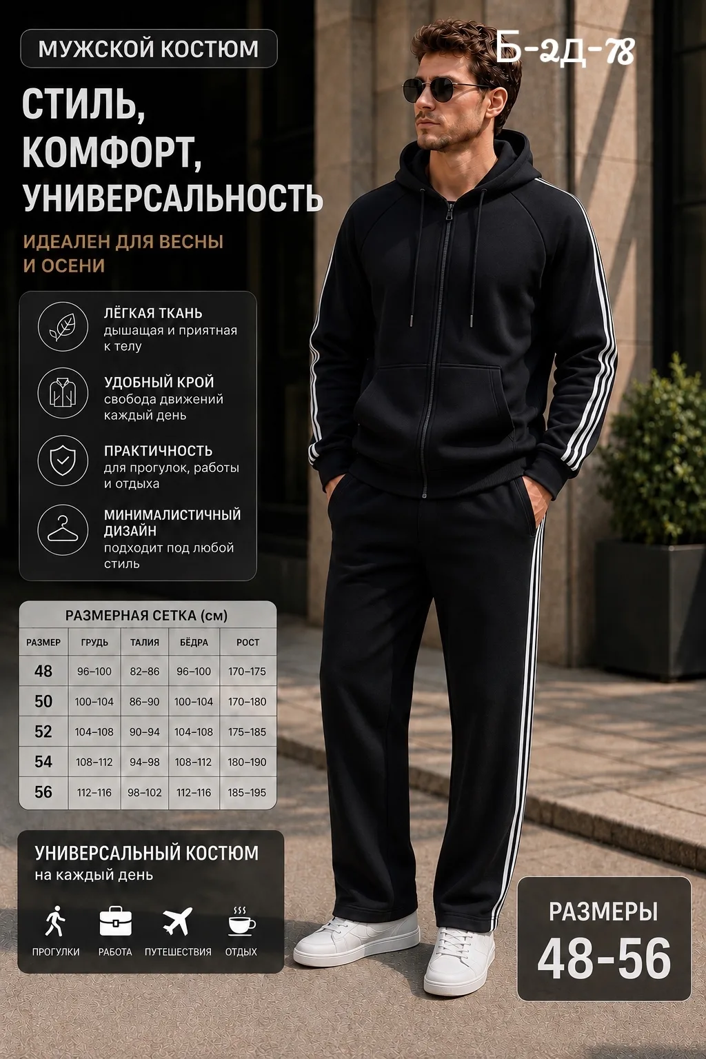 Костюм из ткани двухнитка — фото 1
