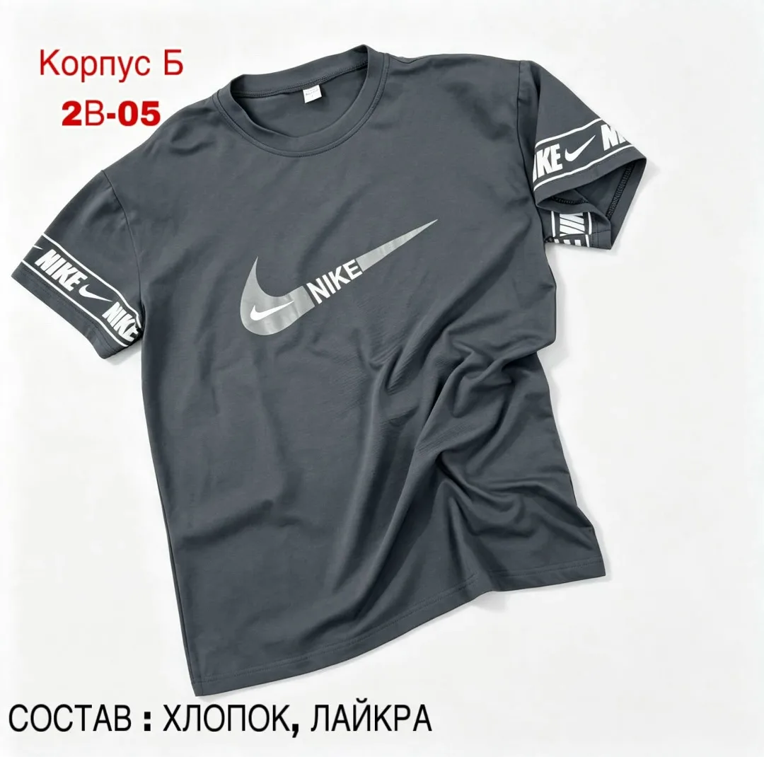Мужская футболка из смесового материала хлопок и лайкра — фото 2