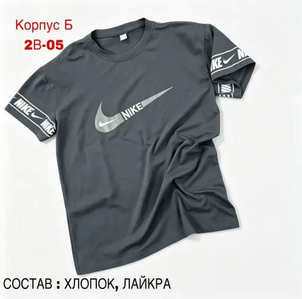 Мужская футболка из смесового материала хлопок и лайкра — фото 6