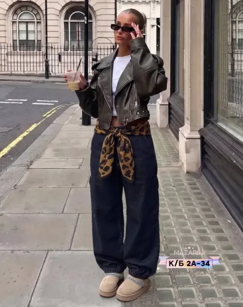 Свободные джинсы-багги из люксового джинса в стиле Y2K и streetwear — фото 2