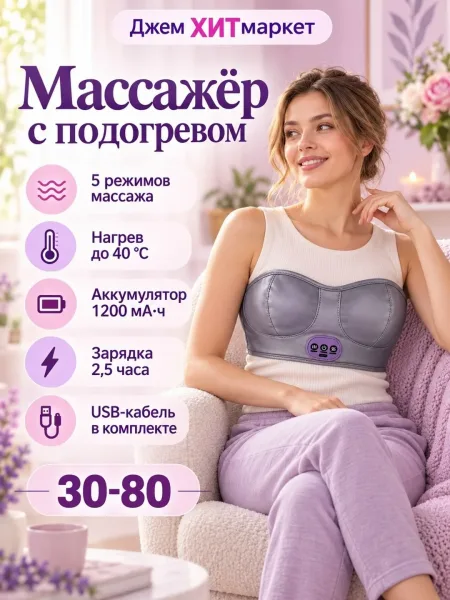 Устройство с вибрационным массажем и подогревом до 40 °C, работает — фото 1