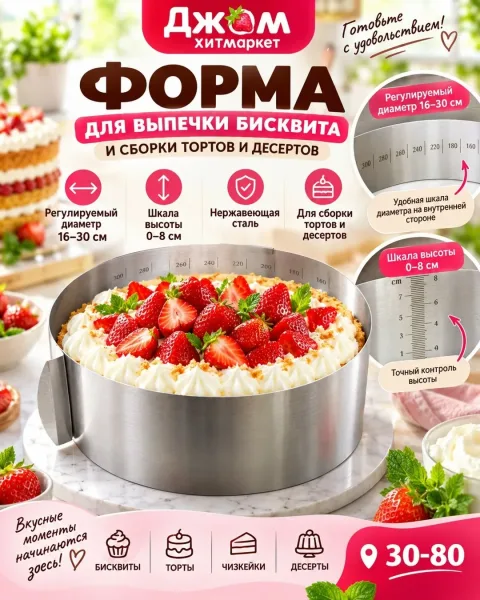 Форма для выпечки бисквита и сборки тортов — фото 1