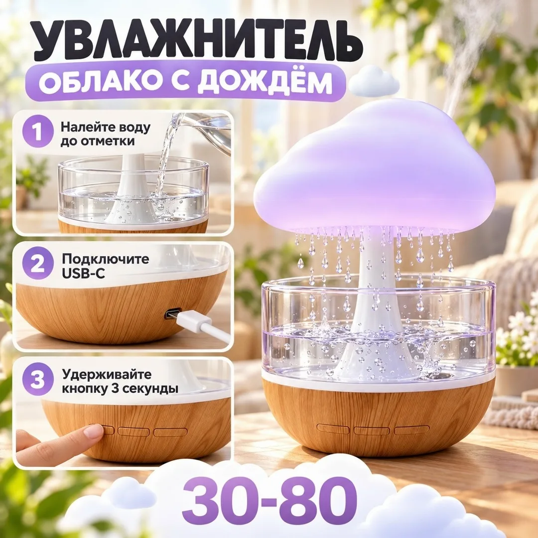 Увлажнитель воздуха Облако с дождём — фото 2
