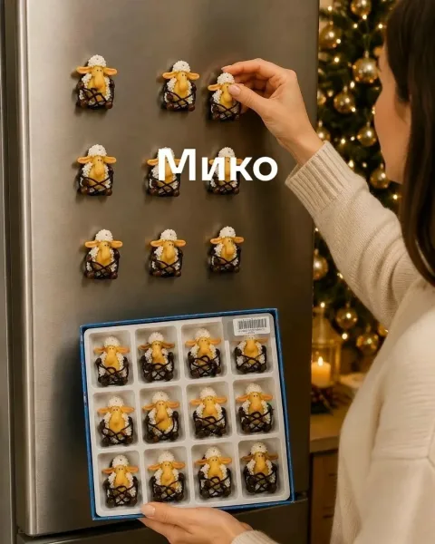 Магнитики-овечки с висячими ручками и ножками, полистоун — фото 4