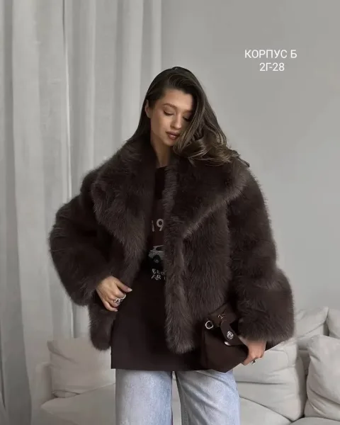 Шуба из хлопка с отложным воротником — фото 1