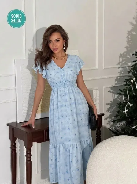 Платье вечернее из льна и хлопка — фото 3