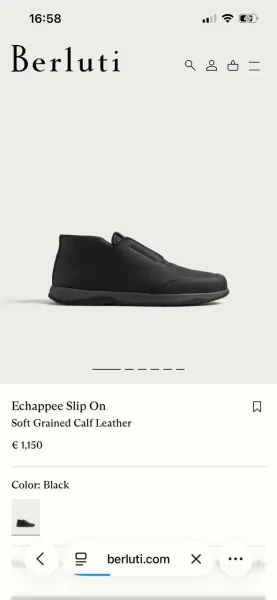 Berluti Échappée слипоны из чёрной зернистой кожи — фото 3