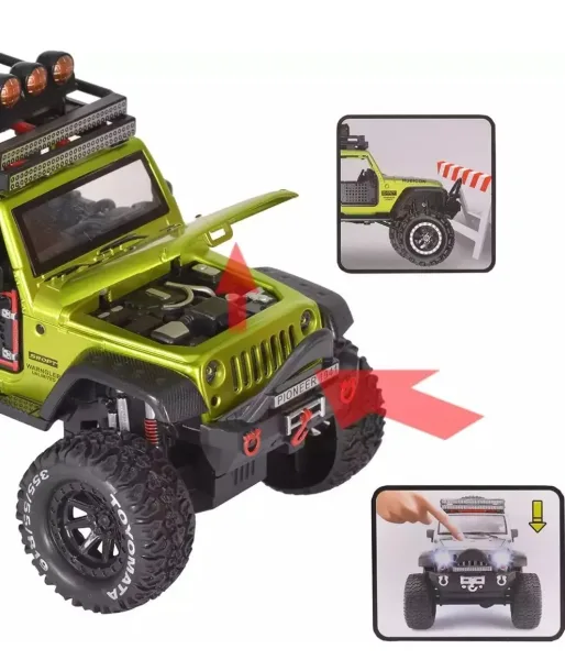 Детская машинка 1 24 модель внедорожника JEEP WRANGLER Звуковые и световые эффекты / игрушки для детей подарок Джип — фото 4
