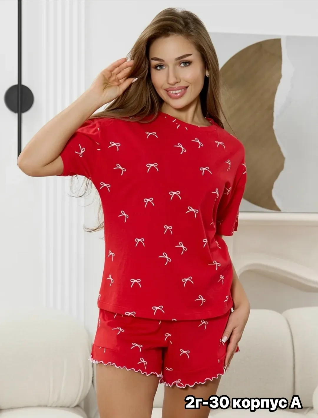 Пижама шорты из хлопка — фото 1