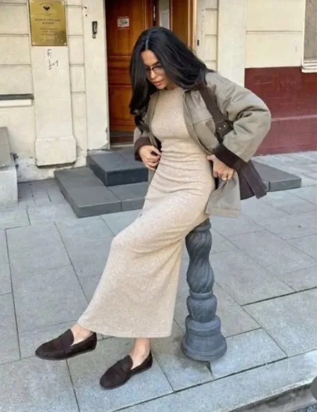 Наше новое платье maxi из мягчайшего кашемира в фактурный рубчик — фото 6