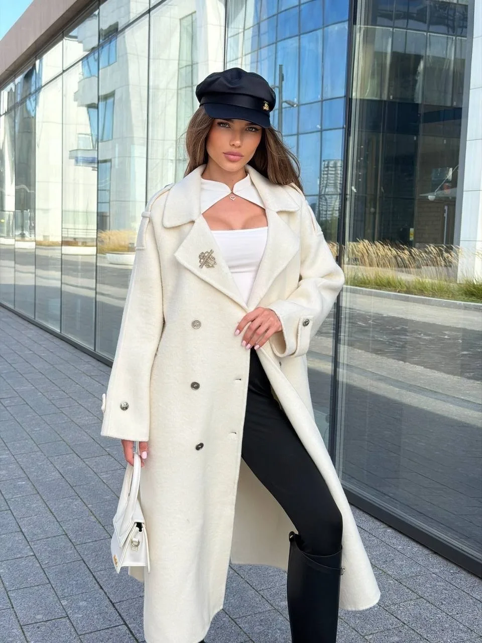 Пальто двубортное кашемир шерсть — фото 3