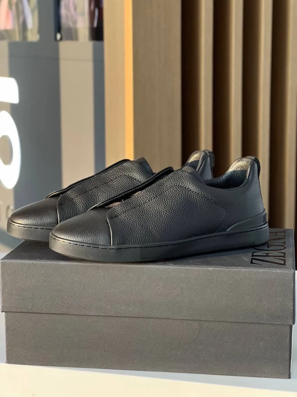 Слипоны Zegna кожаные — фото 3