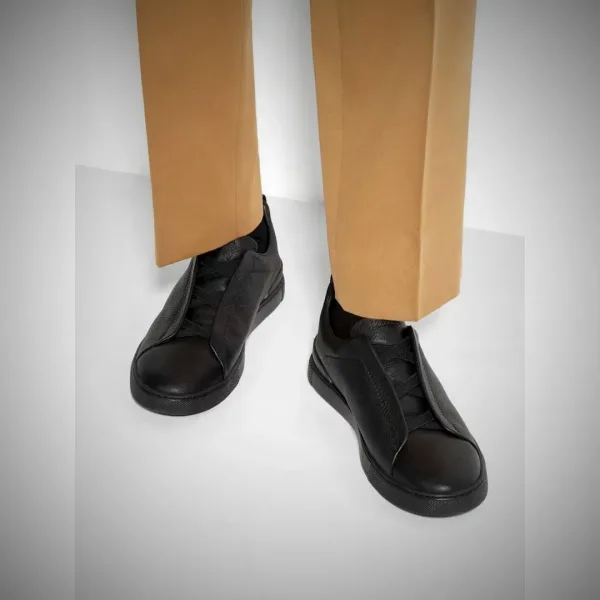 Слипоны Zegna кожаные — фото 1