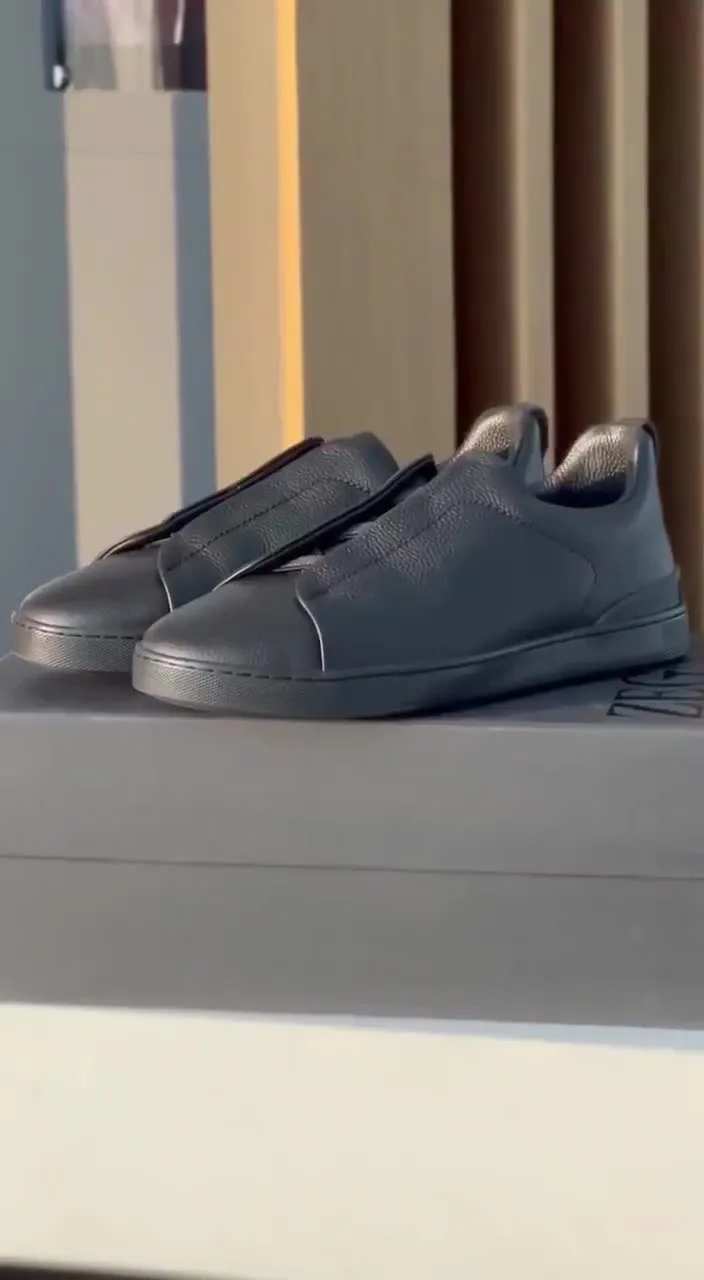 Слипоны Zegna кожаные — видео