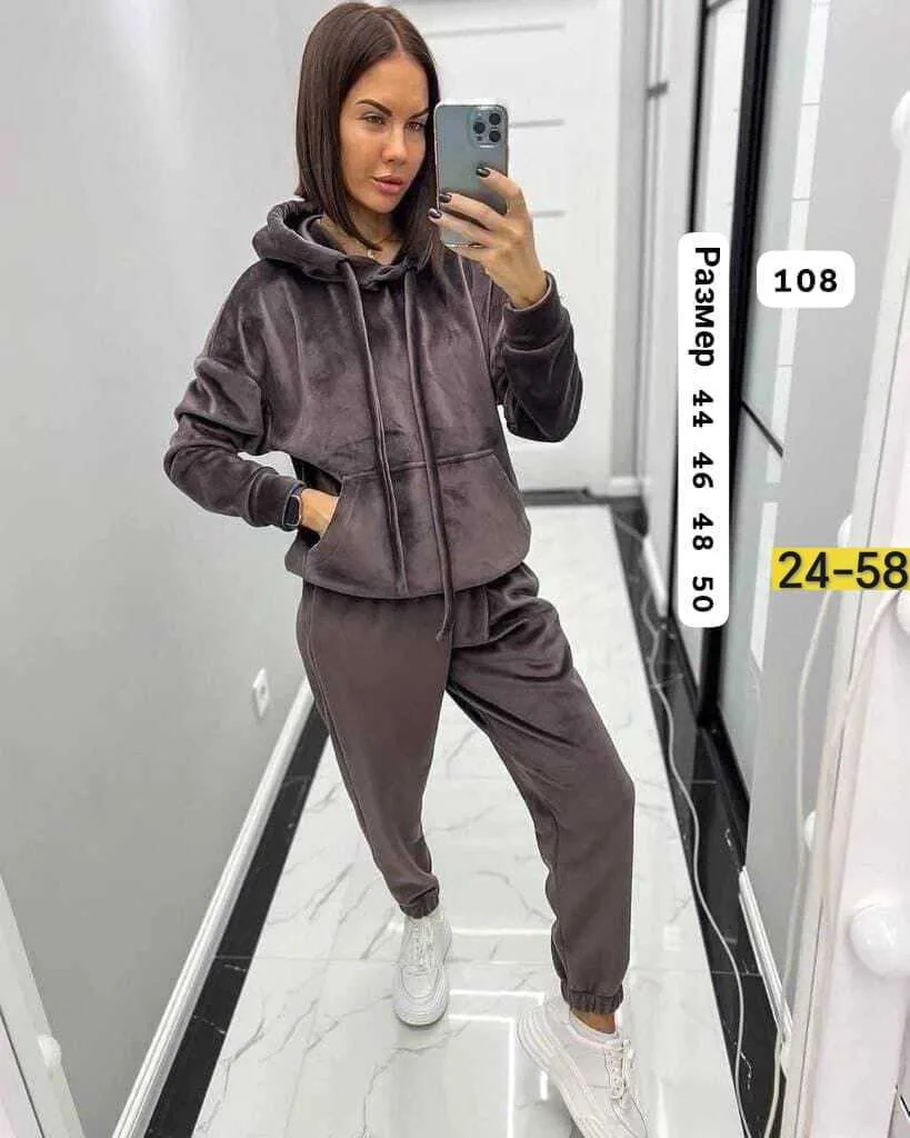Костюм двойка из велюра — фото 2