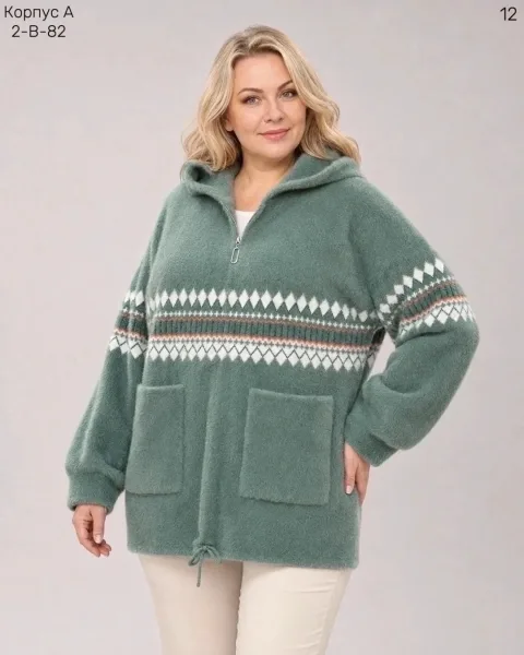 Женский кардиган из меха альпака — фото 4
