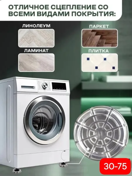 Антивибрационные подставки для стиральной машины 4 штуки — фото 7