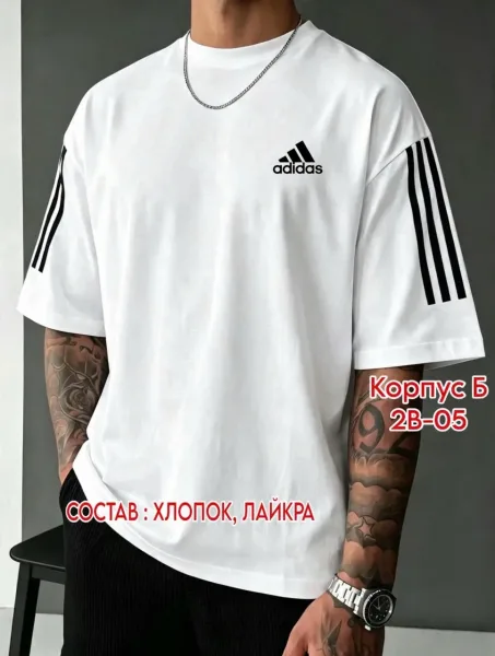 Мужская футболка из смесового материала хлопок и лайкра — фото 4