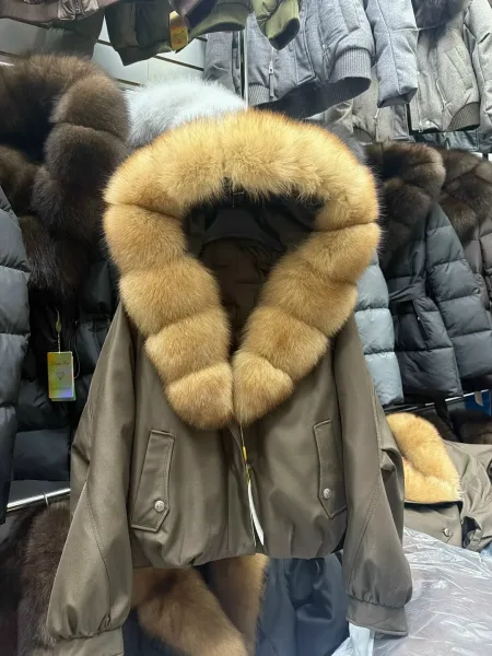Парка с капюшоном из натурального меха — фото 5