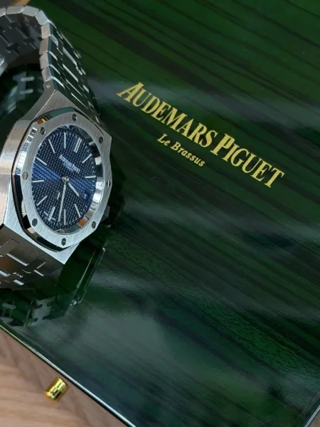 Часы в стиле Audemars Piguet Royal Oak Jumbo 15202ST, синий металл — фото 6