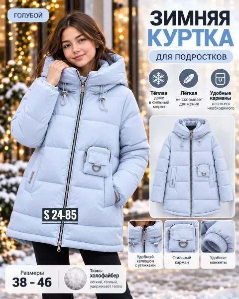 Удлинённая куртка с объёмным капюшоном и карманами — фото 4