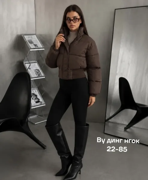 Сезона стильная укороченная Куртка — фото 6