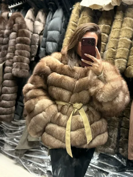 Натуральная шуба из песца — фото 8