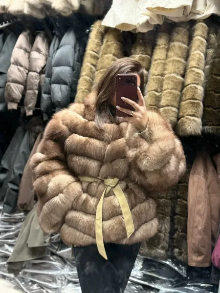 Натуральная шуба из песца — фото 9